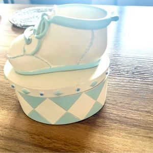 Lillian Rose Baby Collection Baby Boy Bootie Blue Trinket Keepsake Box